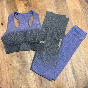 Gymshark Heathered Purple and Gray Set